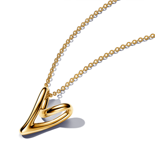 Collar Corazón Forma Orgánica Oro