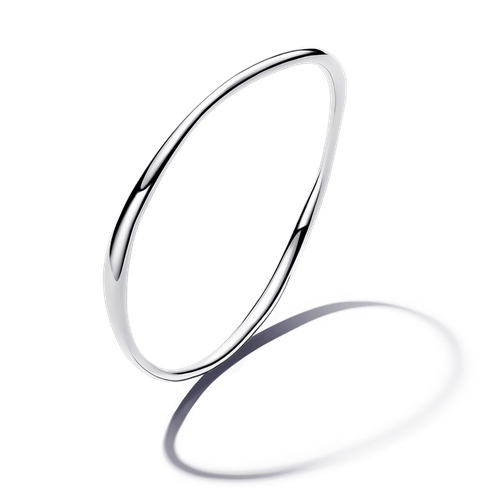 Brazalete Rígida Forma Orgánica Plata