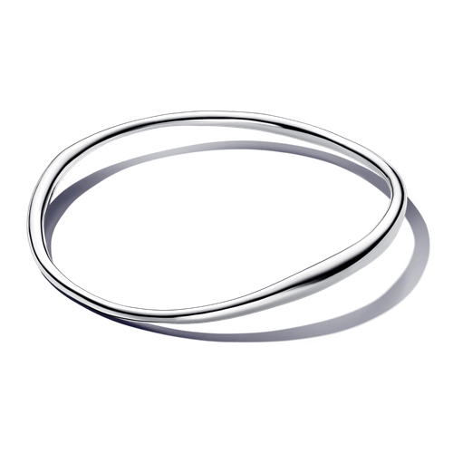 Brazalete Rígida Forma Orgánica Plata