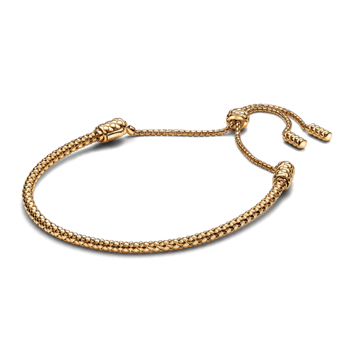 Brazalete Pandora Moments Cadena con Tachuelas Deslizante Dorado
