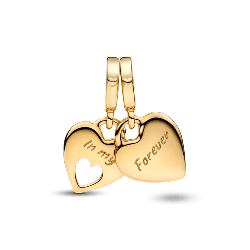 Charm Colgante Divisible Corazón Doble