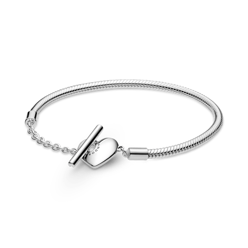 Brazalete Moments Cadena De Serpiente Con Cierre En T Y Corazón