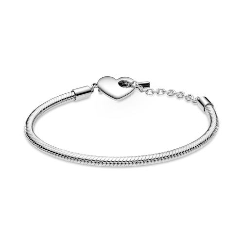 Brazalete Moments Cadena De Serpiente Con Cierre En T Y Corazón