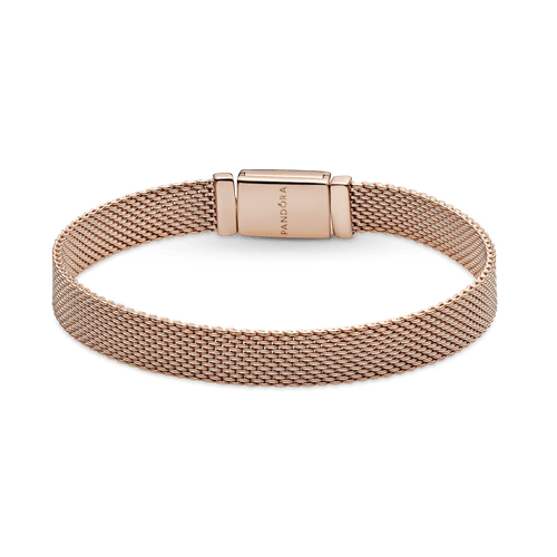 Brazalete Pandora Reflexions Con Cierre Largo En Pavé En Recubrimiento en Oro Rosa de 14k