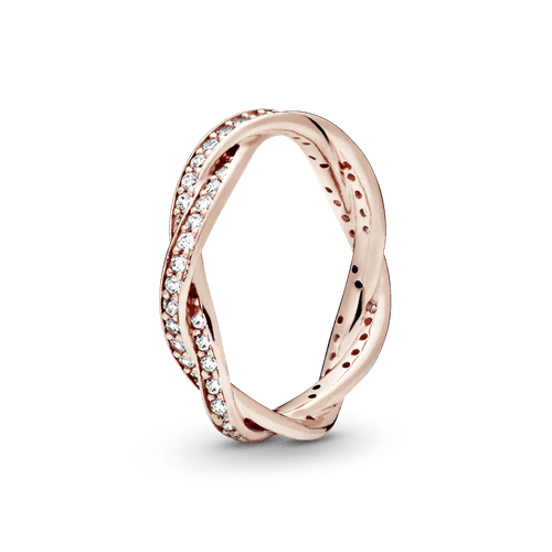 Anillo Giro Del Destino Cz Clara Recubrimiento en Oro Rosa de 14k