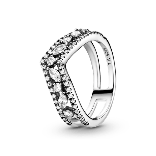 Anillo Hueso de los deseos doble talla marquise reluciente