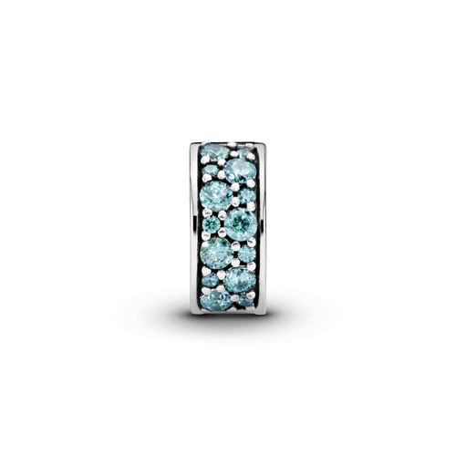 Charm Clip Fijo De Pavé Azul Cerceta