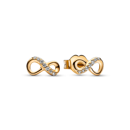 Aros de Botón Infinito Brillante