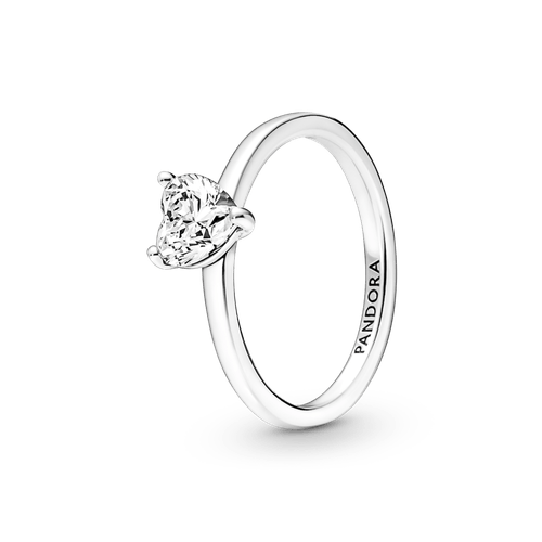 Anillo Solitario Corazón Resplandeciente