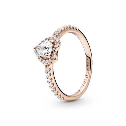 Anillo de Corazón Elevado Brillante Pandora Rose