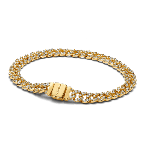 Brazalete Cadena Cubana en Pavé