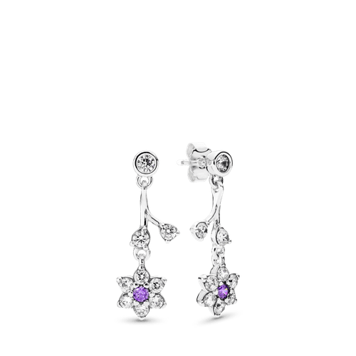 Aros No Me Olvides Con Zirconitas Moradas