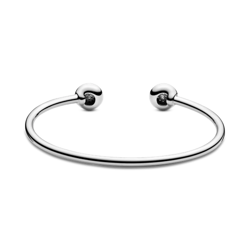 Brazalete abierto con pavé y logotipo Pandora