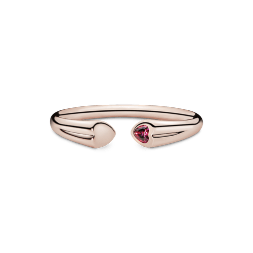 Anillo Abierto Corazones Pulidos Y Relucientes