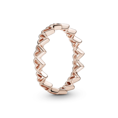 Anillo Corazón de diseño libre Recubrimiento en Oro Rosa de 14k