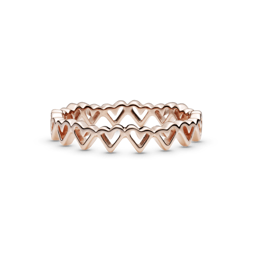 Anillo Corazón de diseño libre Recubrimiento en Oro Rosa de 14k