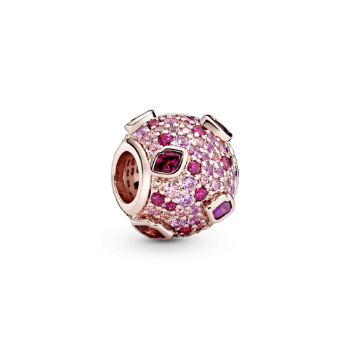 Charm Beso de pavé Recubrimiento en Oro Rosa de 14k