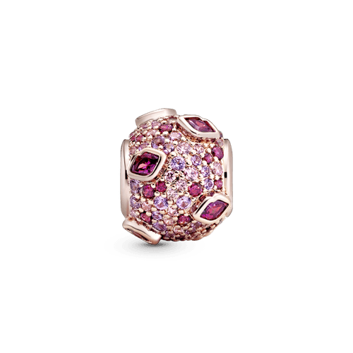 Charm Beso de pavé Recubrimiento en Oro Rosa de 14k