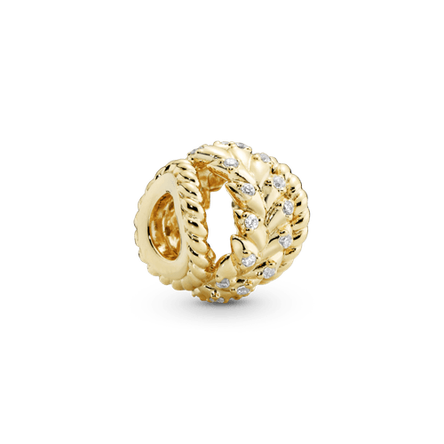 Charm calado Granos de trigo Recubrimiento en Oro de 14k