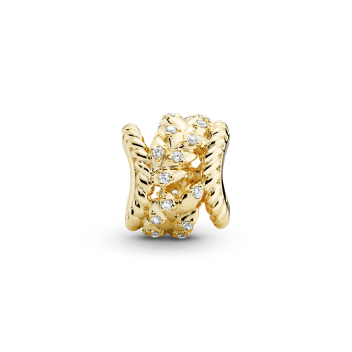 Charm calado Granos de trigo Recubrimiento en Oro de 14k