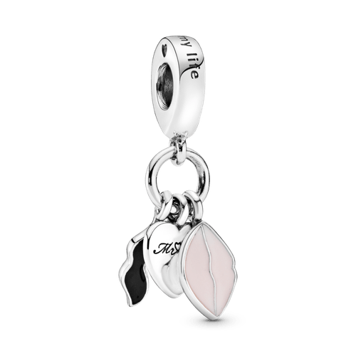 Charm Colgante Bigote Corazón Y Labios