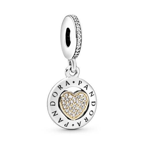 Charm Colgante Corazón De Pavé Con Logotipo Pandora