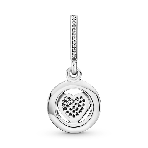 Charm Colgante Corazón De Pavé Con Logotipo Pandora