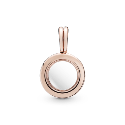 Charm Colgante Recubrimiento en Oro Rosa de 14k Medallón Pandora Con Logotipo
