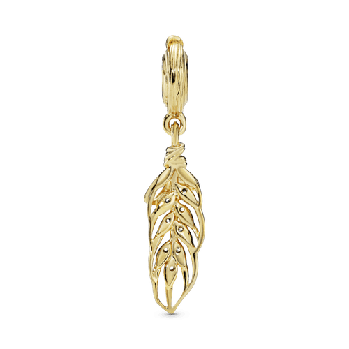 Charm Colgante Recubrimiento en Oro de 14k Colgante Grano De Trigo