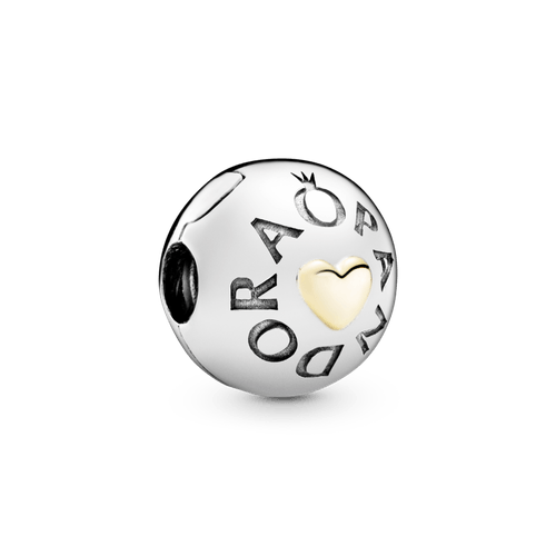 Charm Corazón Con Logotipo Pandora Dos Tonos