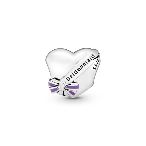 Charm Corazón De Dama De Honor Y Moño