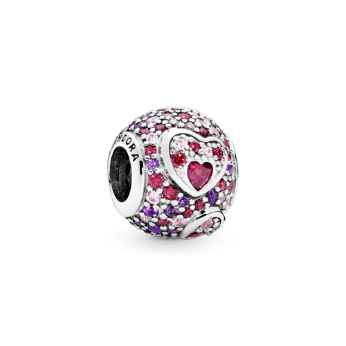 Charm De Pavé Corazones Asimétricos