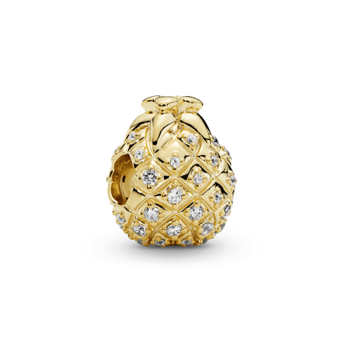Charm Recubrimiento en Oro de 14k Piña Resplandeciente