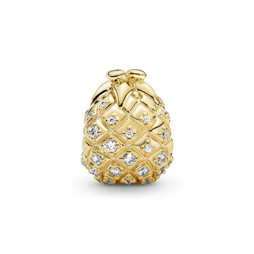 Charm Recubrimiento en Oro de 14k Piña Resplandeciente