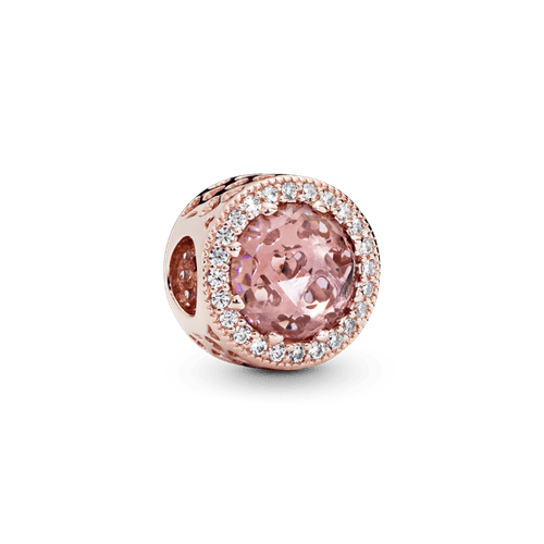Charm Rosa resplandeciente Recubrimiento en Oro Rosa de 14k