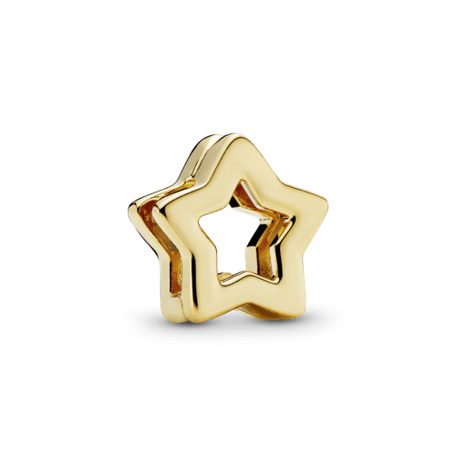 Charm Clip Sujetador Estrella Recubrimiento en Oro de 14k Reflexions