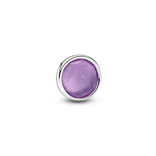 Pequeño Elemento Para Medallón Piedra Natal Morada Febrero