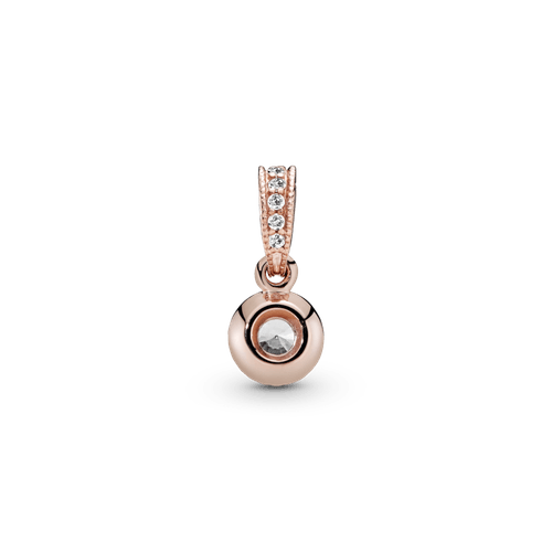 Dije Con Halo Redondo Brillante Recubrimiento en Oro Rosa de 14k