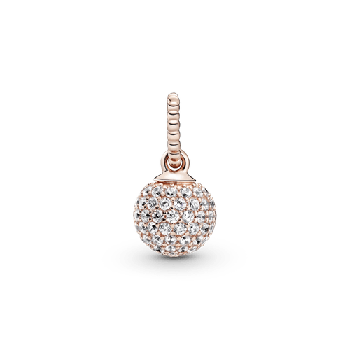 Dije Esfera de pavé Recubrimiento en Oro Rosa de 14k