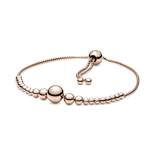 Brazalete deslizante Sarta de cuentas Recubrimiento en Oro Rosa de 14k