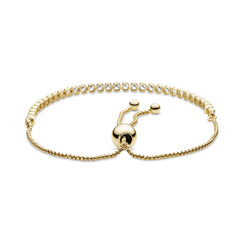 Brazalete De Tenis Deslizante Recubrimiento en Oro de 14k