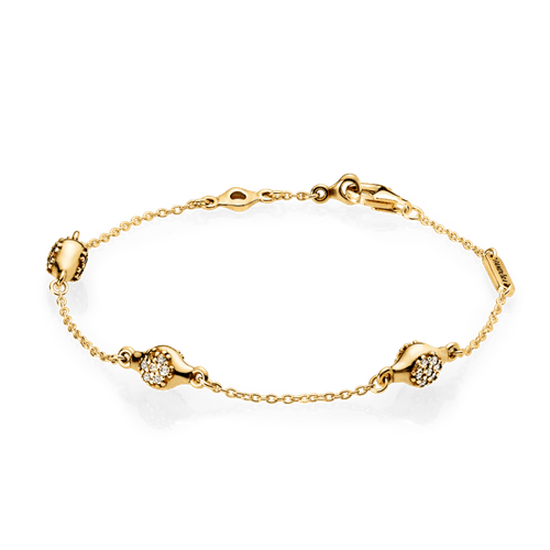 Brazalete Recubrimiento en Oro de 14k Cápsulas de amor modernas de pavé