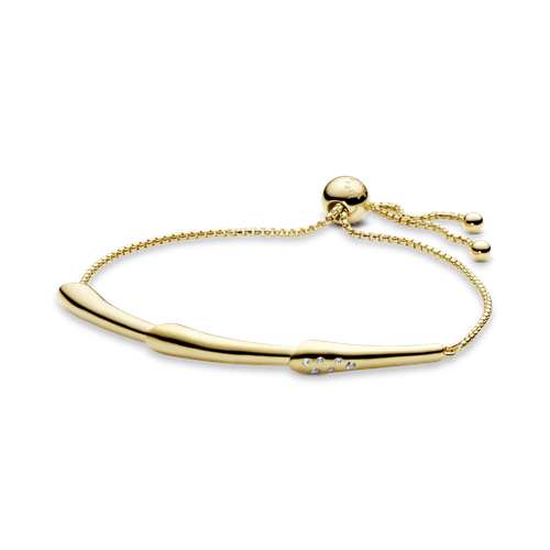 Brazalete Recubrimiento en Oro de 14k deslizante Tallo de flor