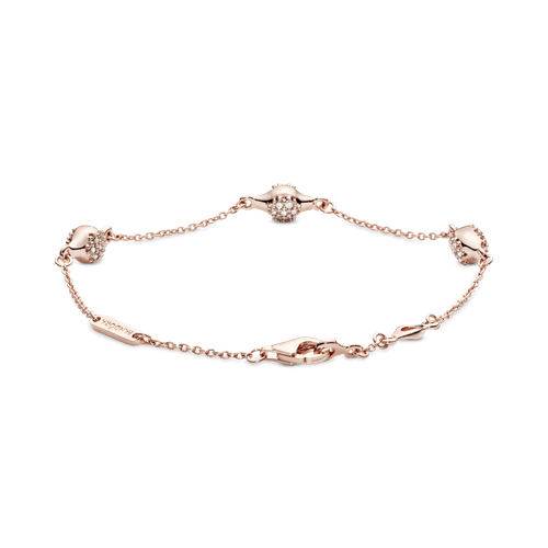 Brazalete Recubrimiento en Oro Rosa de 14k Cápsulas de amor modernas de pavé