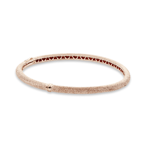Brazalete Rígido De Brillo Mate Recubrimiento en Oro Rosa de 14k