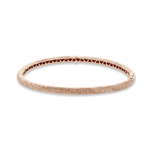Brazalete Rígido De Brillo Mate Recubrimiento en Oro Rosa de 14k
