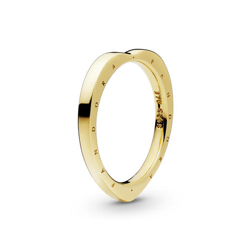 Anillo en forma de corazón con el logotipo Recubrimiento en Oro de 14k