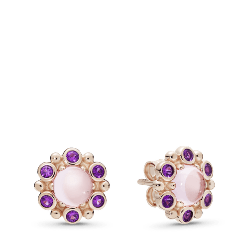 Aretes Resplandor Heráldico Recubrimiento en Oro Rosa de 14k