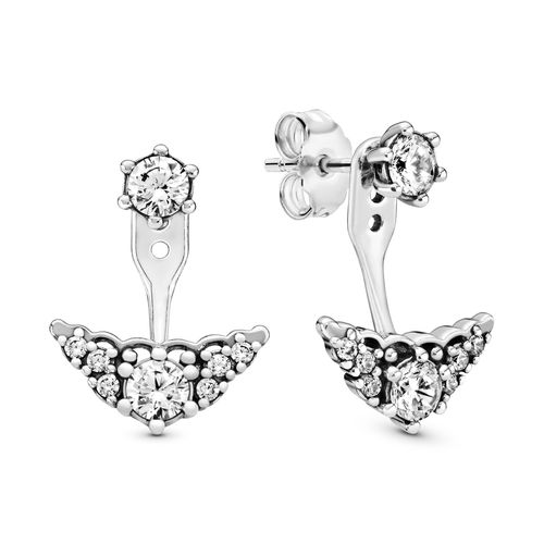 Aros de botón de doble capa Tiara reluciente