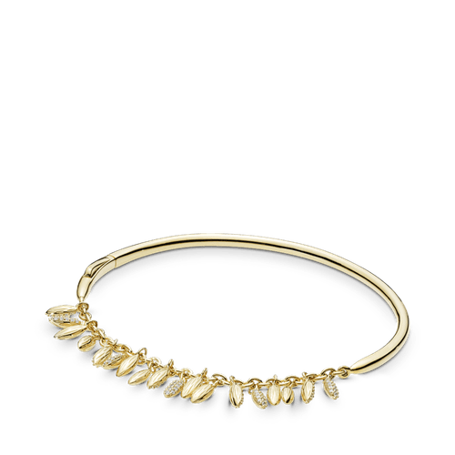 Brazalete Granos Flotantes Recubrimiento Oro De 14K